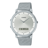 Casio,Men's Watch Analog-Digital, Silver Dial Silver Stainless Steel Mesh Band, MTP-B200M-7EDF